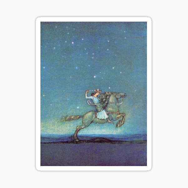 Item preview, Riding in the Moonlight - John Bauer designed and sold by forgottenbeauty.