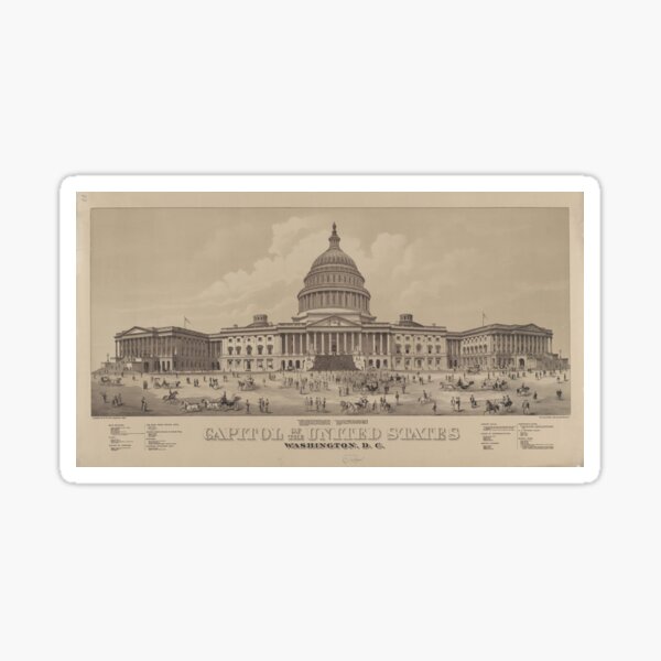 Item preview, Vintage US Capitol Building Illustration (1882) designed and sold by BravuraMedia.