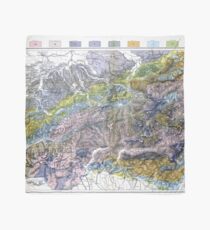Vintage Geological Map of The Alps (1876) Scarf