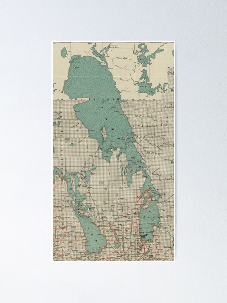 Lake Winnipeg Canada Map Vintage Map Of Lake Winnipeg Canada (1915)" Poster By Bravuramedia |  Redbubble