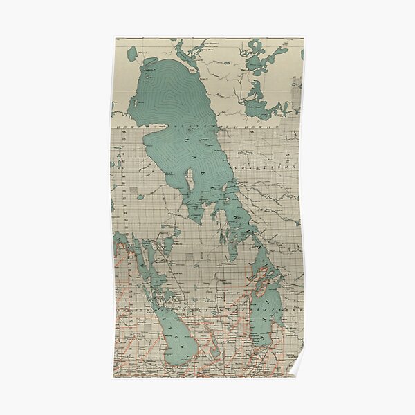 "Vintage Map of Lake Winnipeg Canada (1915)" Poster for Sale by