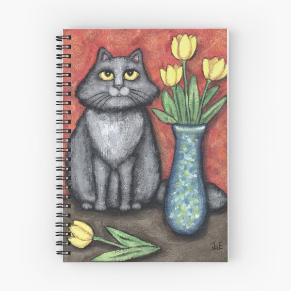 Item preview, Gray Cat With Tulips designed and sold by Jamiecreates1.