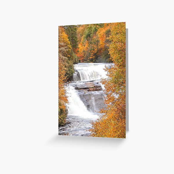 Waterfall and Vibrant Fall Foliage Greeting Card
