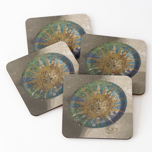 Item preview, Stylized Sun - Antoni Gaudi Ceiling Medallion at Hypostyle Room in Park Guell - Right Horizontal designed and sold by Georgia Mizuleva.