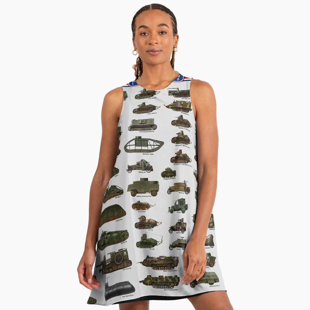 WW1 centennial - Tanks and Armored Vehicles" A-Line Dress for Sale by  TheCollectioner | Redbubble