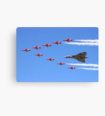 Final Vulcan flight with the Red Arrows 8 Canvas Print