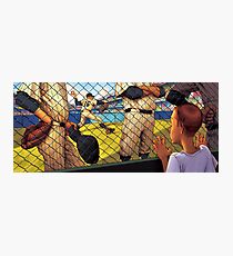 A Boy in the Bullpen Photographic Print