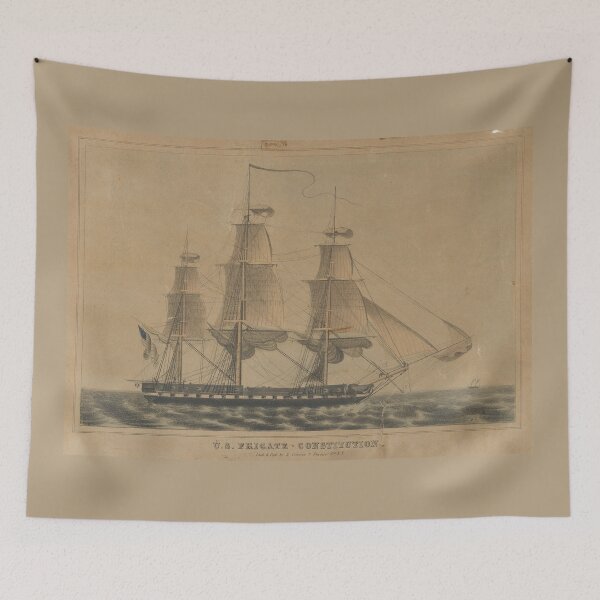 Item preview, Vintage USS Constitution Ship Illustration (1846) designed and sold by BravuraMedia.