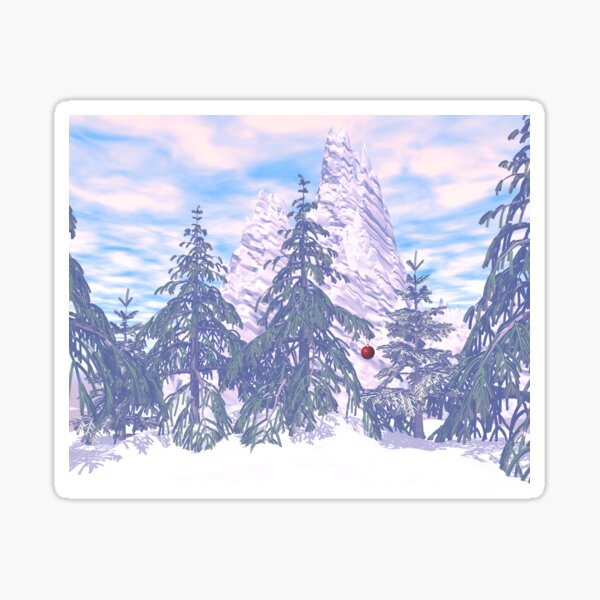 Mountain Christmas Sticker