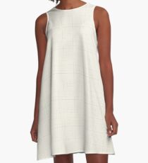 Alabaster White - Creme und Rosa Plaid A-Linien Kleid