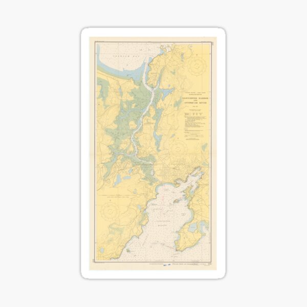 "Vintage Map of Gloucester MA (1949)" Sticker by BravuraMedia Redbubble