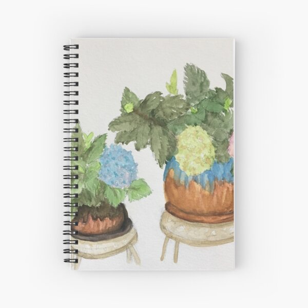 Potted Hydrangeas Spiral Notebook