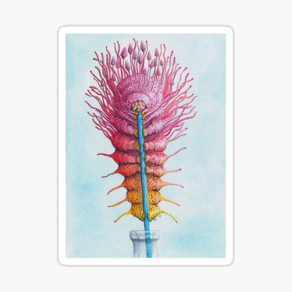 Caterpillar on a Straw Sticker