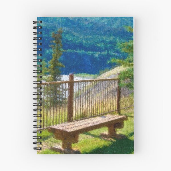 Artikelvorschau, Stylized photo of fence, benches,  and trees along Chena River in Fairbanks, AK. entworfen und verkauft von NaturaLight.