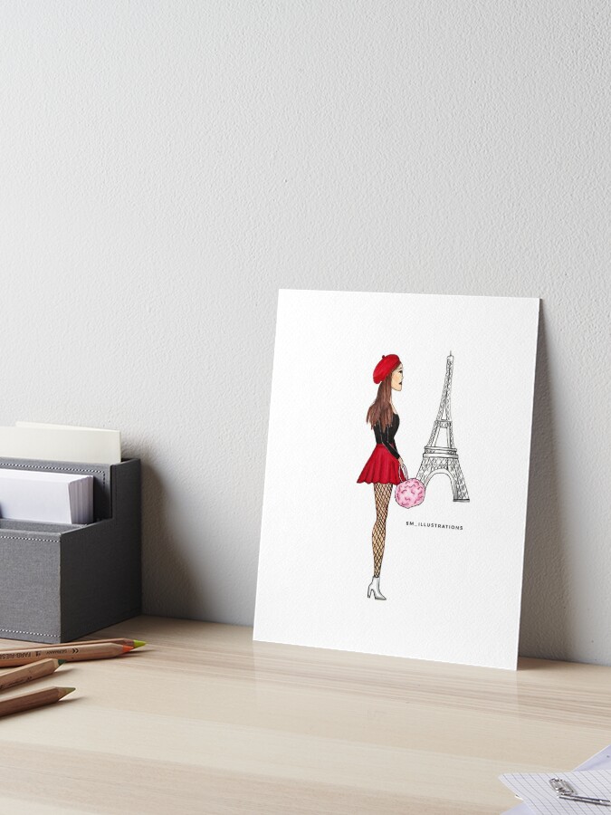 Paris Girl Drawing Leaving Paris Fashion Art Print Art Board Print By Smillustrations Redbubble