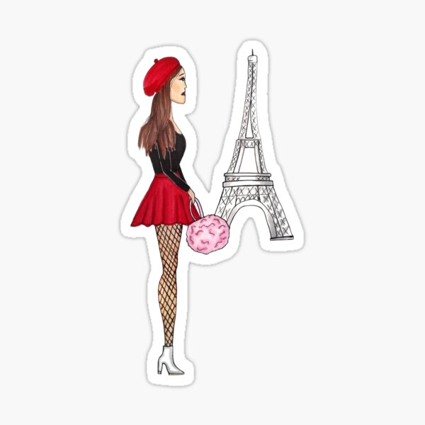Item preview, Paris Girl Drawing - Leaving Paris Fashion art print designed and sold by SMillustrations.