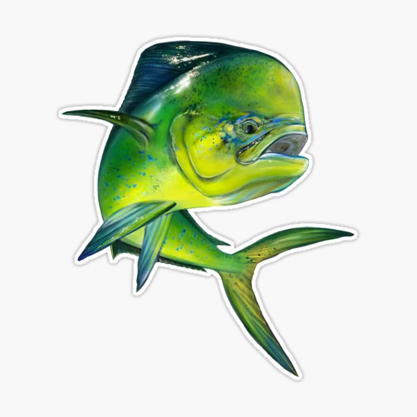 Jumping Mahi Sticker for Sale by William Lee