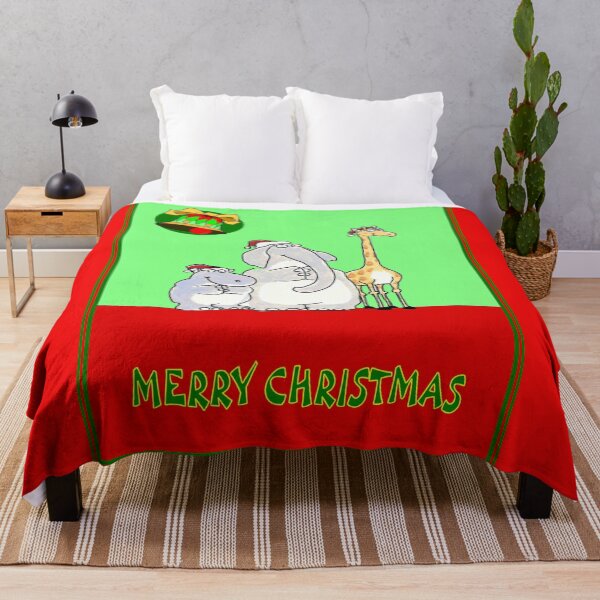 Item preview, MERRY CHRISTMAS ; Giraffe Elephant and Rhino Print designed and sold by posterbobs.