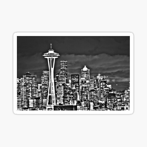 SEATTLE WASHINGTON CITY SKYLINE CITYSCAPE CAR WALL DECAL BUMPER STICKER SEATTLE WASHINGTON CITY SKYLINE CITYSCAPE CAR WALL DECAL BUMPER STICKER