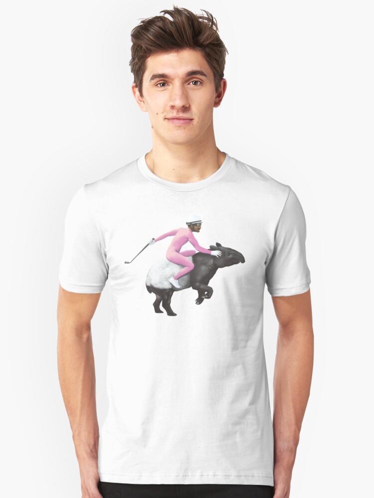 Alternate view of Turbo Tapir | Digital Illustration Slim Fit T-Shirt