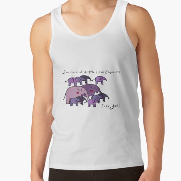 Herd of Purple Love Elephants Tank Top