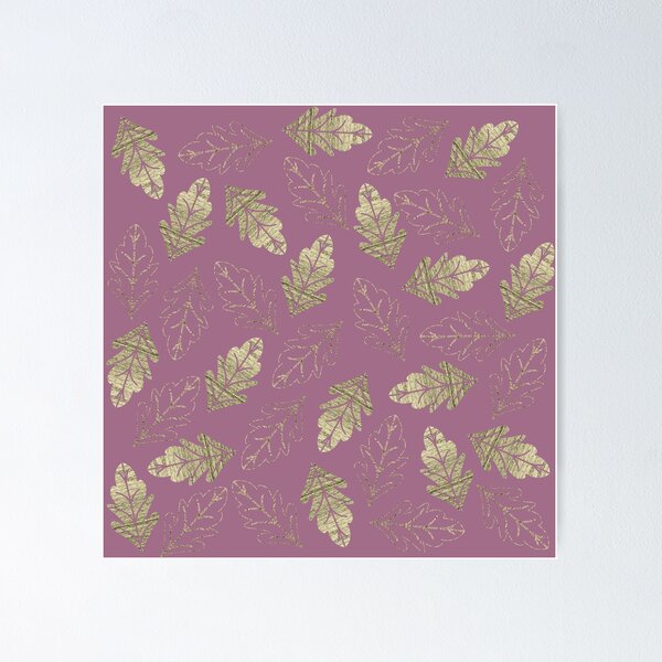 Item preview, Elegant Faux Gold Leaf Fall Leaves on Mauve Purple designed and sold by Blkstrawberry.