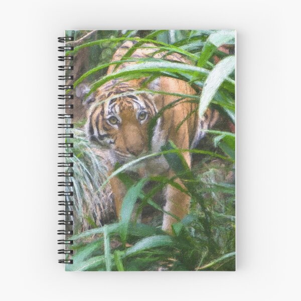 Item preview, Stylized photo of a Malayan female tiger in bushes.  designed and sold by NaturaLight.