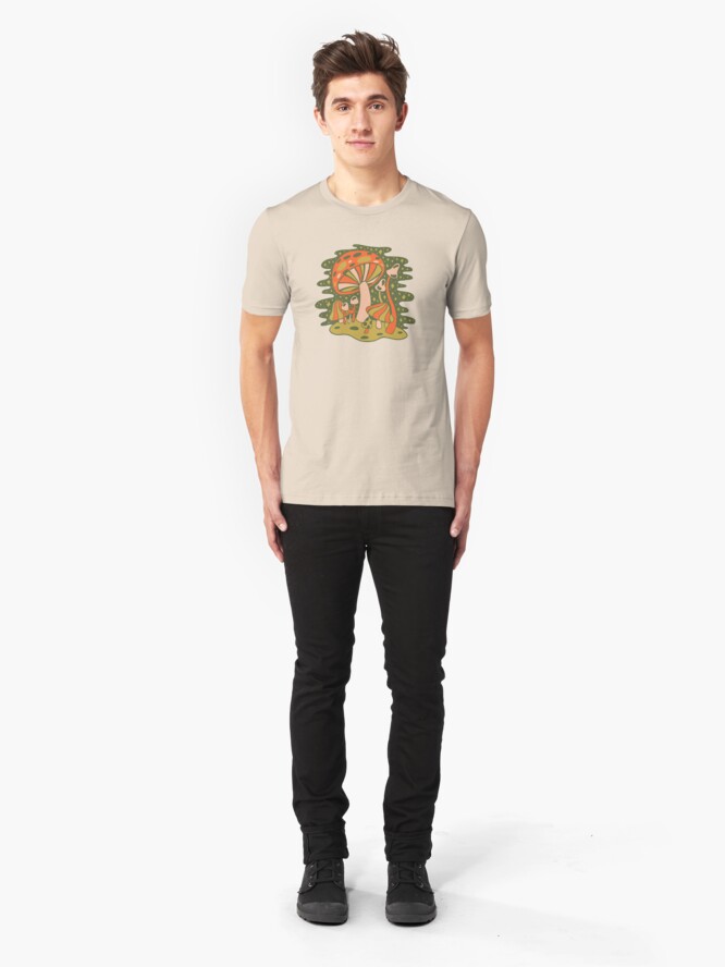 Alternate view of Forest of Mushrooms Slim Fit T-Shirt