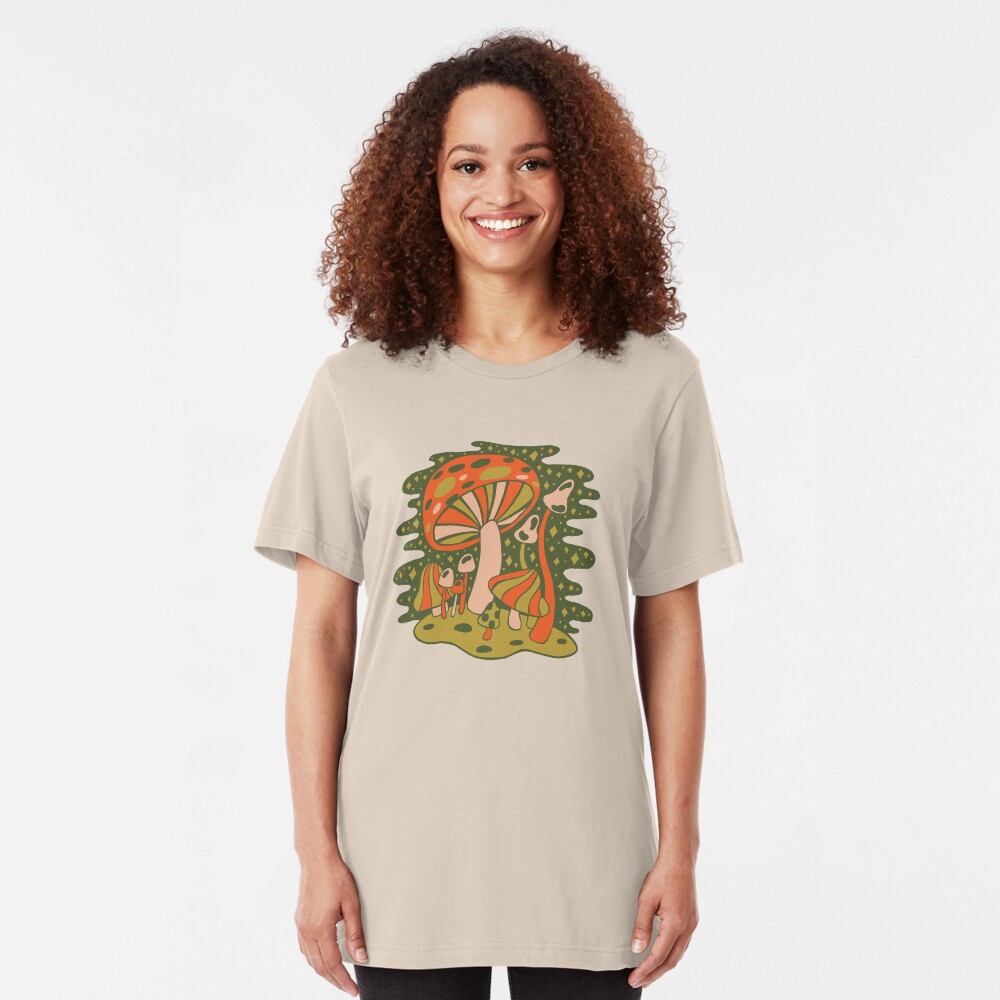 Forest of Mushrooms Slim Fit T-Shirt