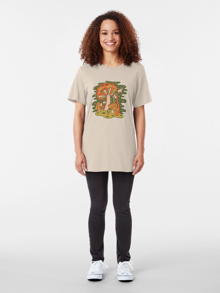 Alternate view of Forest of Mushrooms Slim Fit T-Shirt