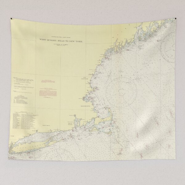 Item preview, Vintage Map of The New England Coast (1943) designed and sold by BravuraMedia.