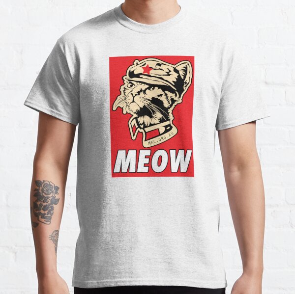 MKC Obey Meow - Chairman Meow OBEY the kitty! Red on Red! Classic T-Shirt