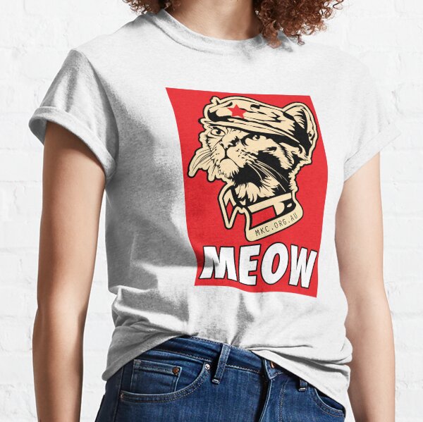 MKC Obey Meow - Chairman Meow OBEY the kitty! Red on Red! Classic T-Shirt