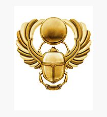 Gold Egyptian Scarab Photographic Print