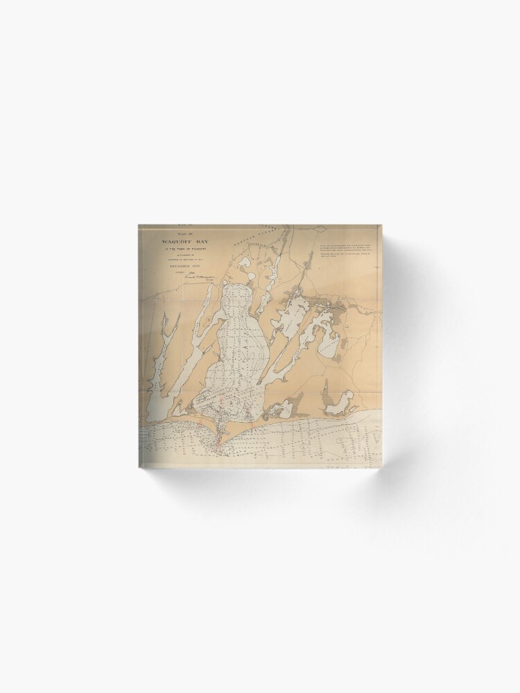 Alternate view of Vintage Map of Waquoit Bay (1900) Acrylic Block