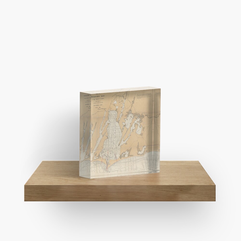 Vintage Map of Waquoit Bay (1900) Acrylic Block