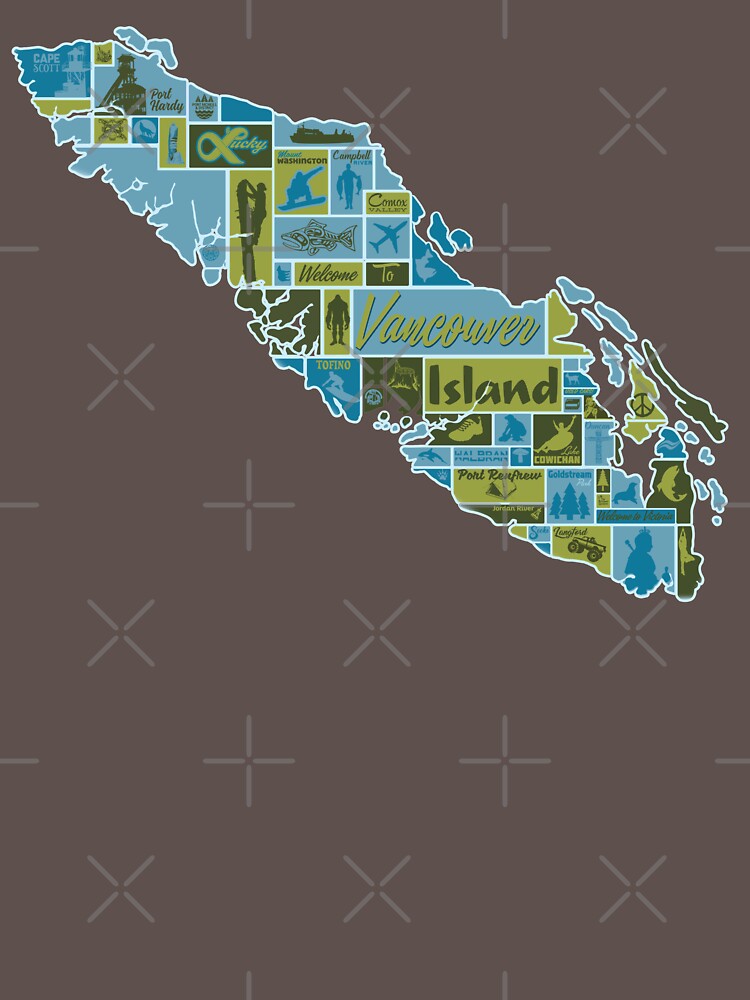"Vancouver Island Pictorial Map" Tshirt for Sale by jesseladret