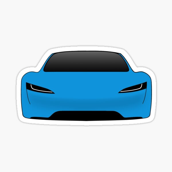 Tesla Roadster - Blau Sticker