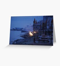 Funeral Pyre, Varanasi, India 2009 Greeting Card