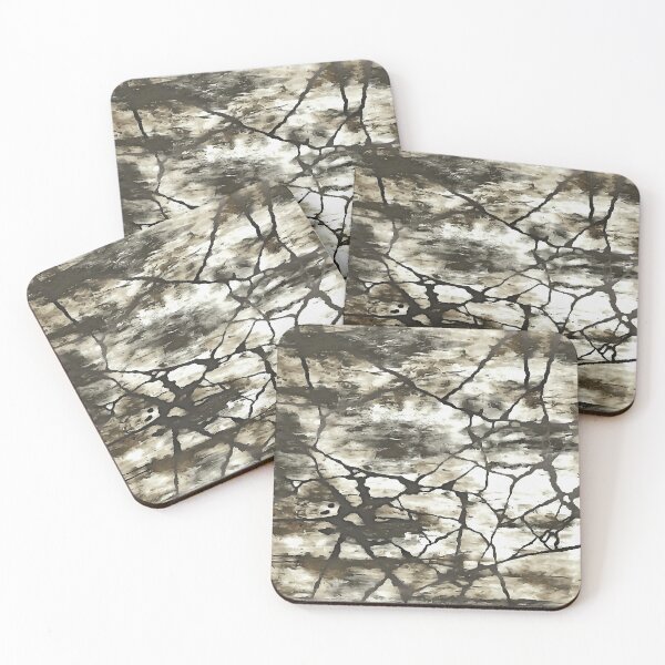 Item preview, Black and Grey Fractures Abstract Art designed and sold by taiche.