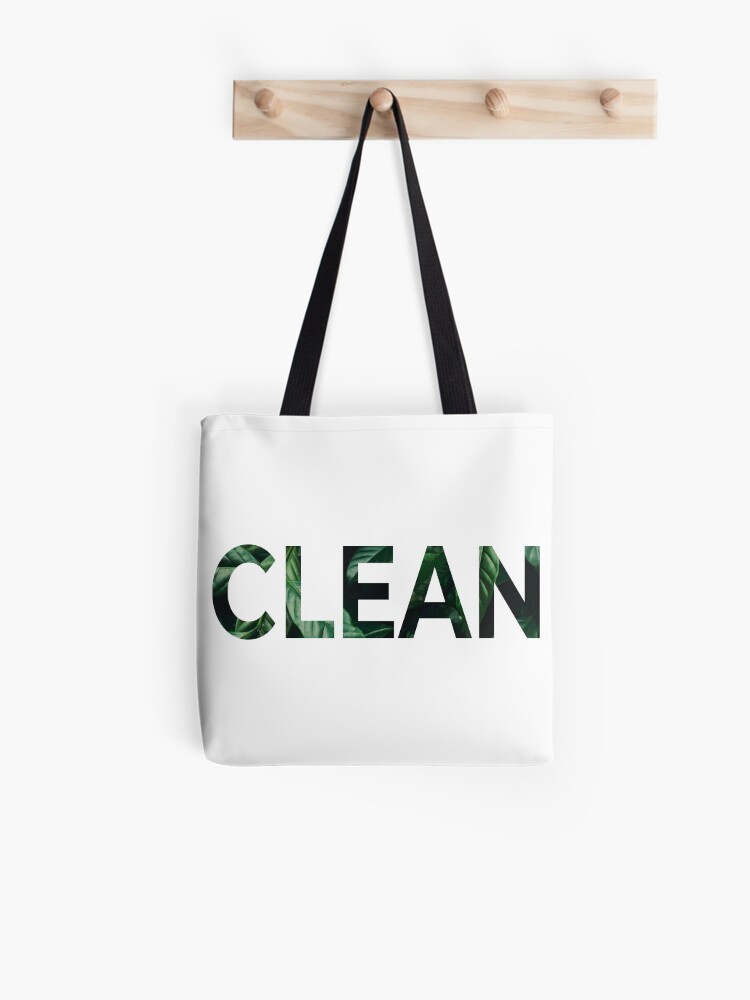 Aperçu 1 sur 2. Sac fourre-tout avec l'œuvre NETTOYER créée et vendue par BeeJayBee.