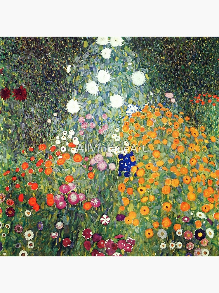 Vintage Gustav Klimt Flower Garden 1907