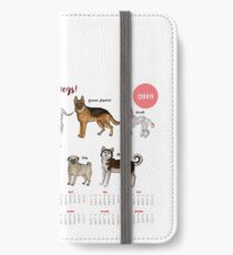Calendar 2019 Dogs Sketches II iPhone Wallet/Case/Skin