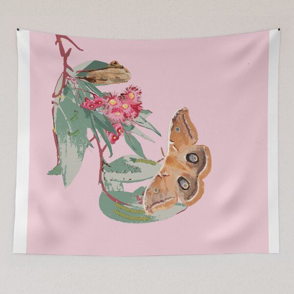 Item preview, Emperor Gum Moth (Opodiphthera eucalypti) on pink designed and sold by ChrissyWild.