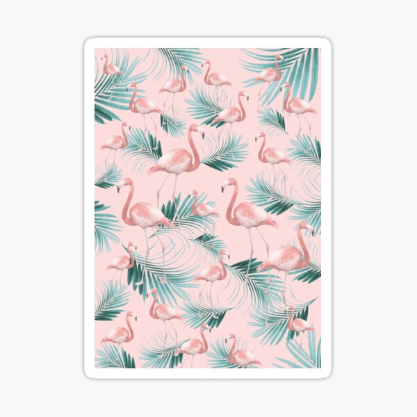 Vista previa del artículo con la obra «Blush Flamingo Palm Vibes # 1 #pastel #tropical #decor #art», diseñado y vendido por Anita's & Bella's Art.