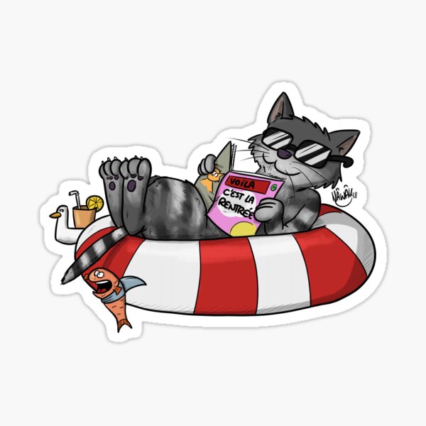 Le chat en vacances Sticker