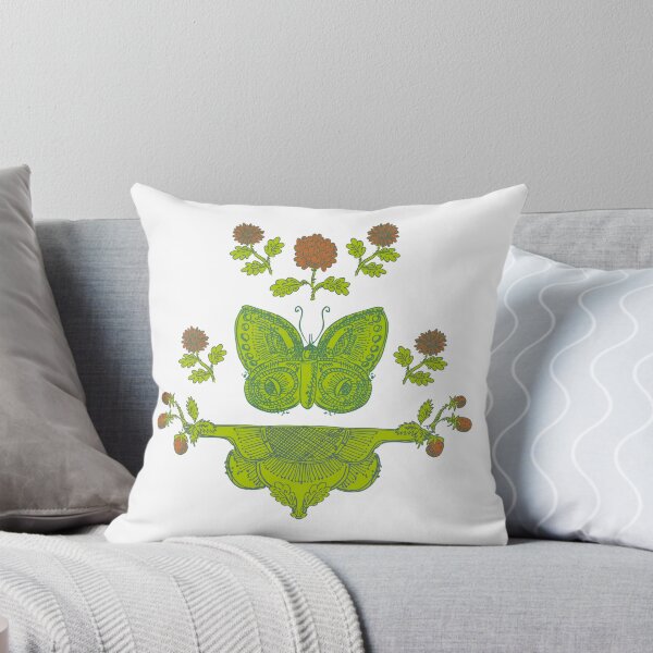 Butterfly with flowers, butterlfy Throw Pillow