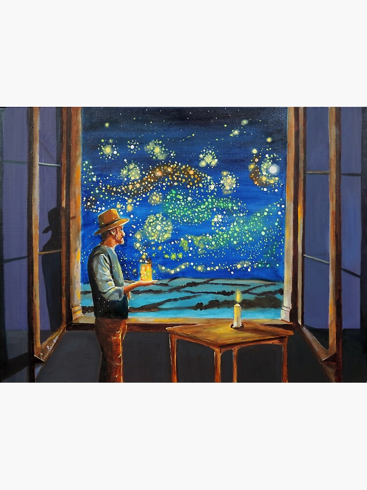 Van Gogh & The Starry Night with fireflies by gordonbruce