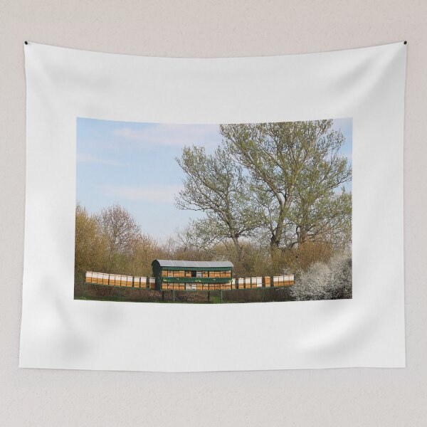 Item preview, Bee hives on meadow spring season designed and sold by goceris.