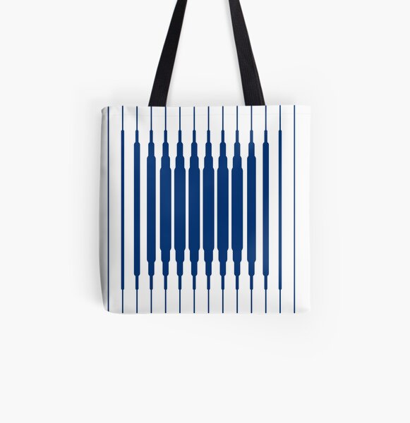 SQUARE LINE (BLUE) Bolsa estampada de tela